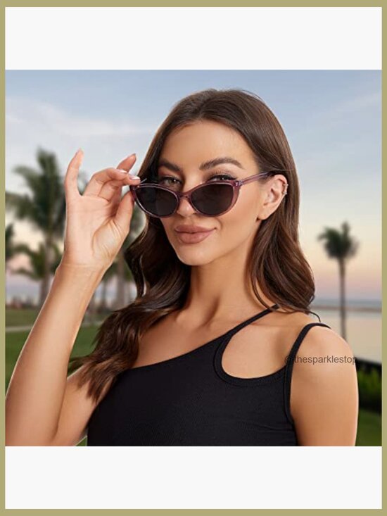 Polarized Cat Eye Sunglasses Women\'s Retro Narrow Frame UV Protection main image 5